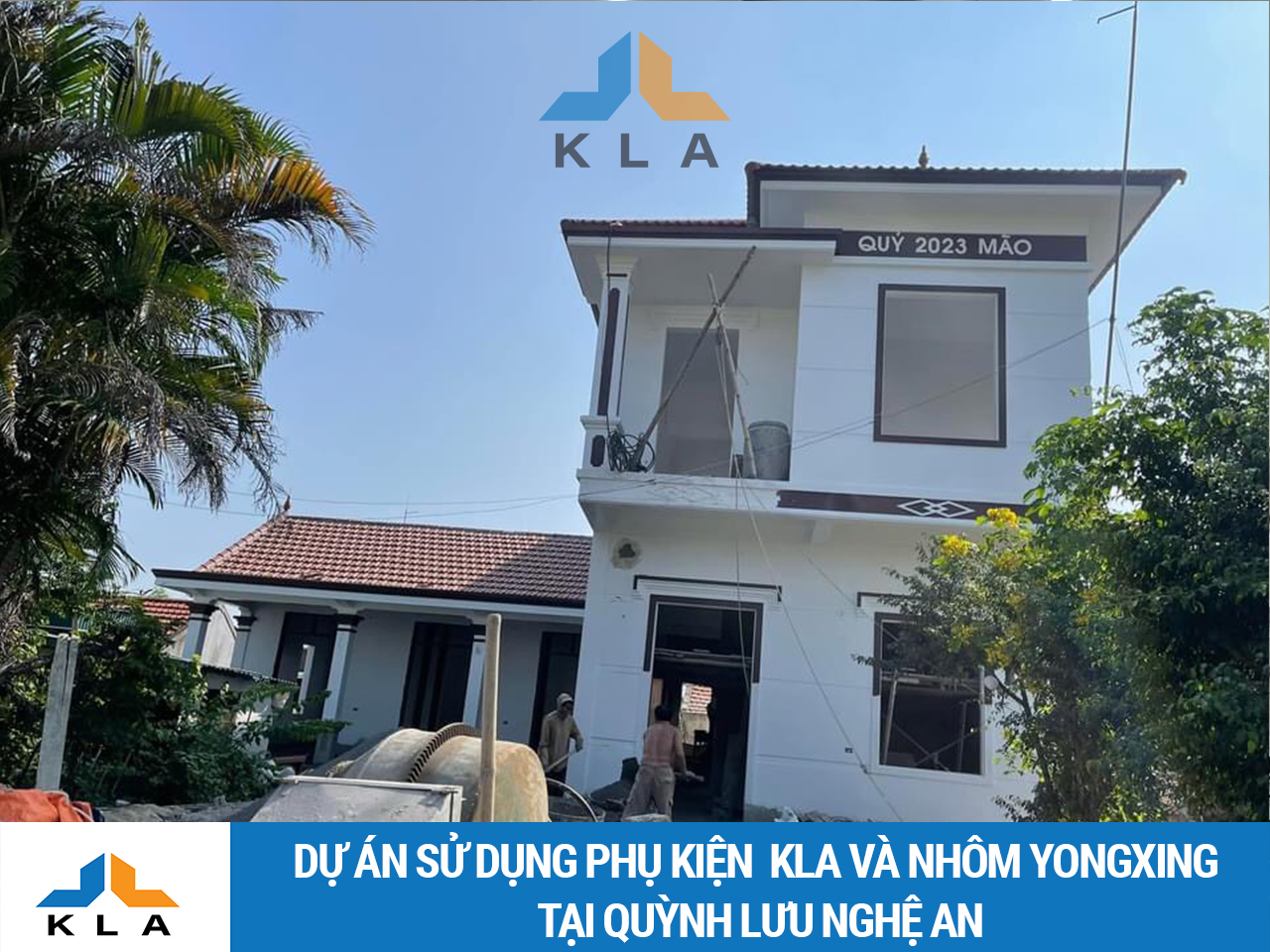 Căn biệt thự tại Quỳnh Lưu, Nghệ An sử dụng nhôm Soco 65 rãnh C và phụ kiện KLA